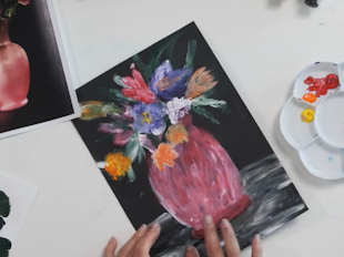 Finger Painted Flowers Inspired By Clemantine Hunter and Edouard Manet icon