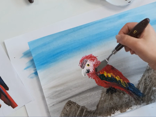 Palette Knife Painted Birds Inspired By Sidney Nolan icon
